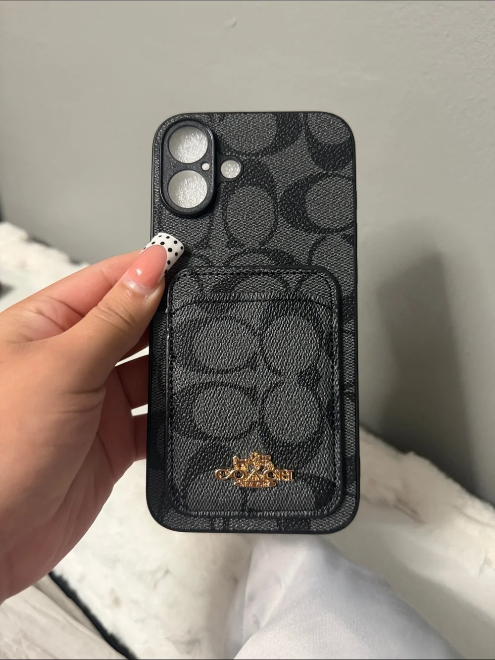 Coach Black Iphone 16plus case